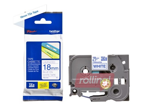 Brother TZe-243 - Blue printing on White Tape, laminated, 18mm width, 8m length