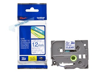 Brother TZe-133 Blue printing on Clear Tape, laminated, 12mm width, 8m length