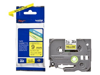 Lente Brother TZe-621, Melns uz dzeltena, 9mm, 8 m, laminēta