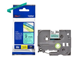 Brother TZe-721 - Black printing on Green Tape, laminated, 9mm width, 8m length