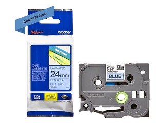 Ламинированная лента Brother TZe-551 шириной 24 мм x 8 м, Черный текст на синем фоне