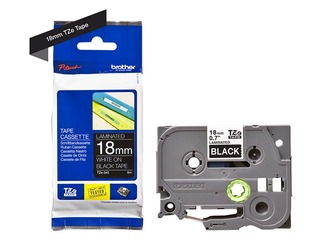 Brother TZe-345- White printing on Black Tape, Laminated, 18mm width, 8m length