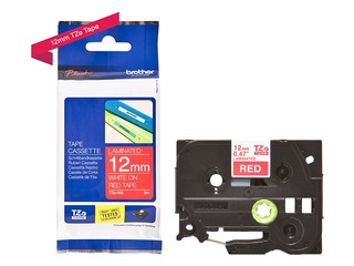 Lente Brother TZe-435, Balts uz sarkana, 12mm, 8 m, laminēta