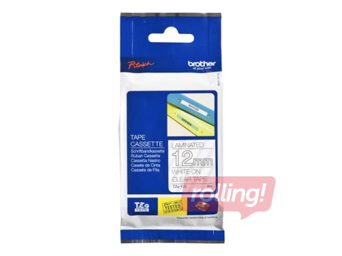 Brother TZe-135 Valge trükk puhtal lindil, lamineeritud, 12mm, 8 m