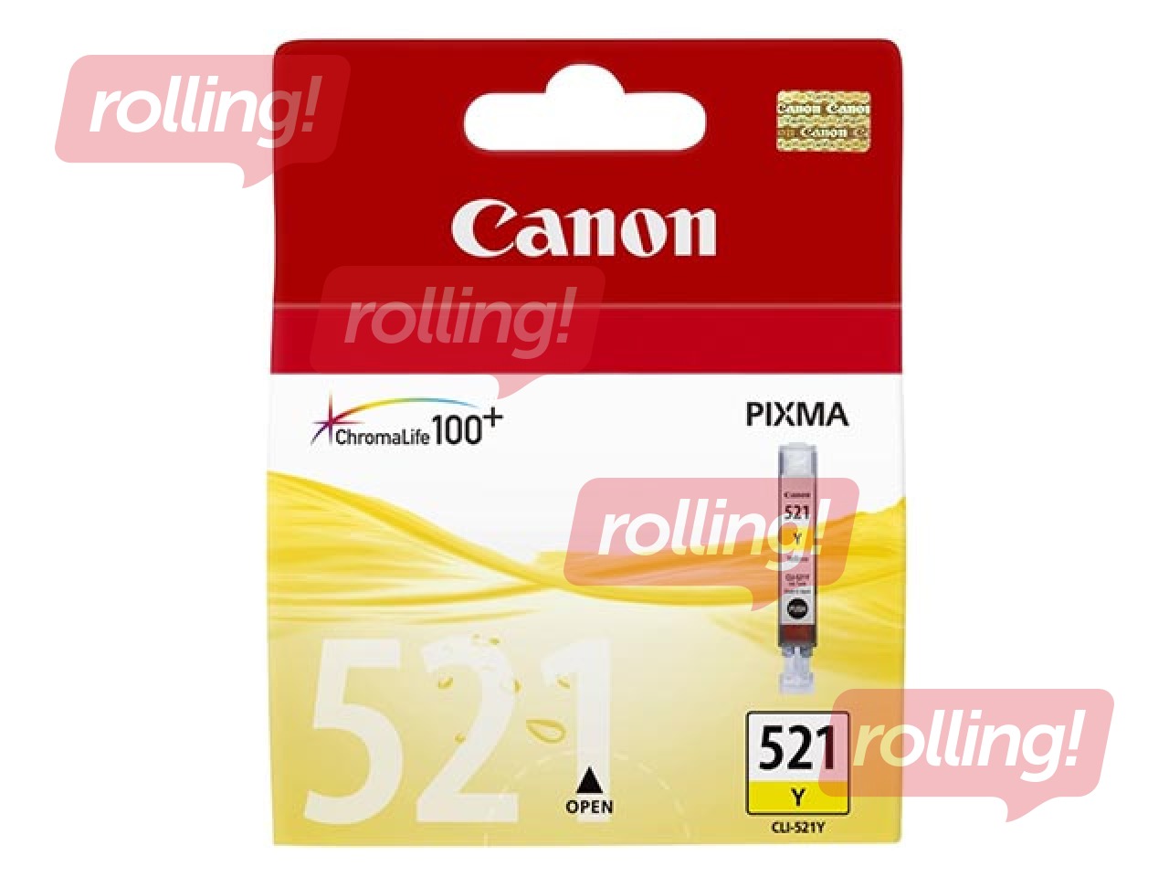 Tintes kasete Canon CLI-521, dzeltena, 9ml
