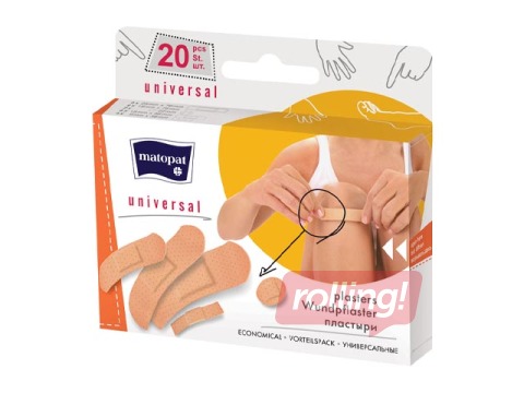 Пластыри Matopat, Universal Mix, разные формы и размеры, 20 шт.