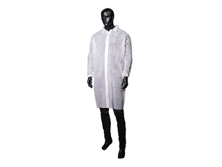 Halāts ar spiedpogām Med-Comfort, vienreizlietojams, balts, XL izm.