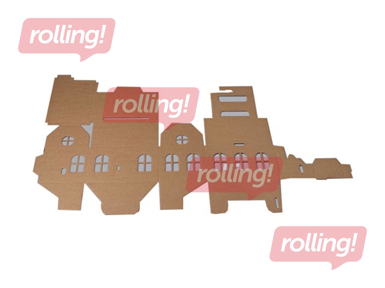 Dāvanu kastīte Ziemassvētku mājiņa, 200x130x120(+90)mm, kartona, brūna