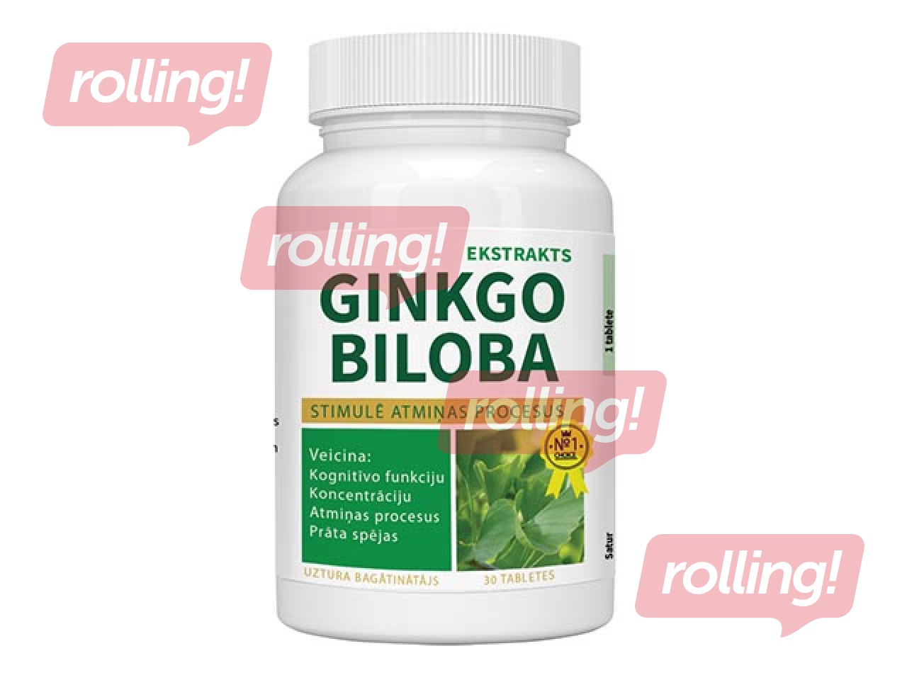 Uztura bagātinātājs, Ginkgo Biloba, 30 tabletes