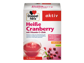 Food supplement Doppelherz, hot cranberry drink with vitamin C and zinc, 10 sachets