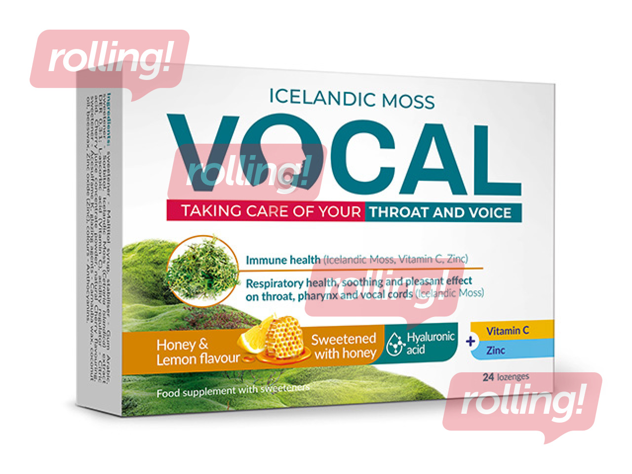 Toidulisand Vocal, sidruni ja mee maitselised imemistabletid, 24 tabletti