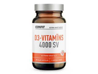 Uztura bagātinātājs Iconfit, Vitamīns D3 4000 SV, 90 kapsulas