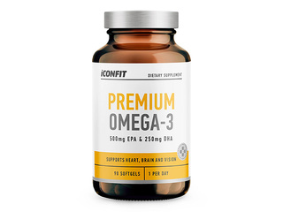Uztura bagātinātājs Iconfit, Premium Omega 3, 90 kapsulas