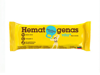 Батончик Hematogenas Vita+, гематоген с семенами льна и витаминами, 50г