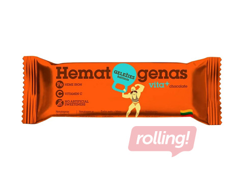 Batoniņš Hematogenas Vita+, hematogēns ar šokolādes glazūru, 40g