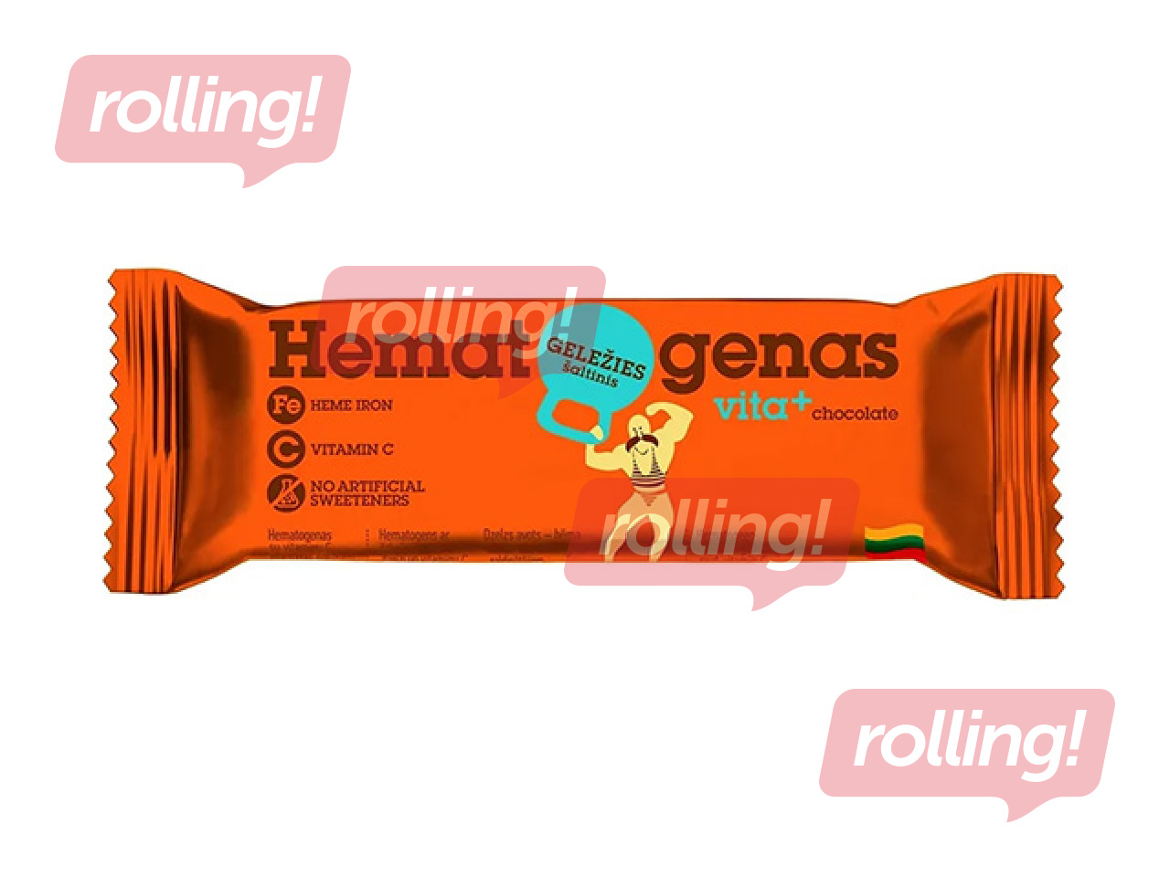 Batoniņš Hematogenas Vita+, hematogēns ar šokolādes glazūru, 40g
