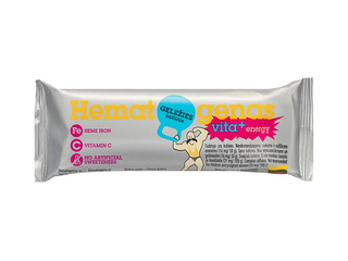 Батончик Hematogenas Vita+ Energy, гематоген с таурином и кофеином, 50г