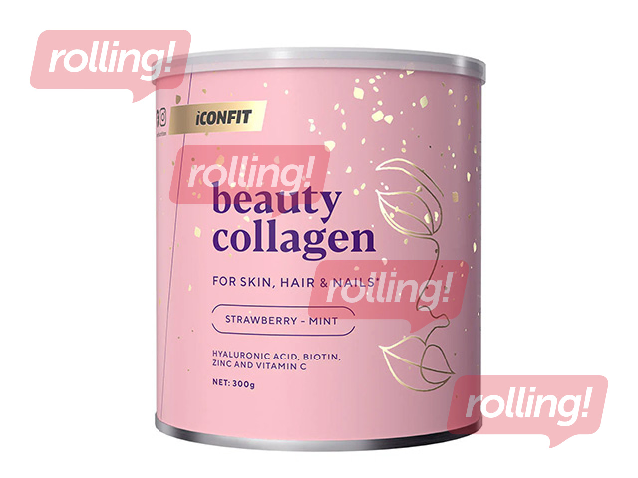 Kolagēns Iconfit, Beauty, zemeņu un piparmētru, 300g