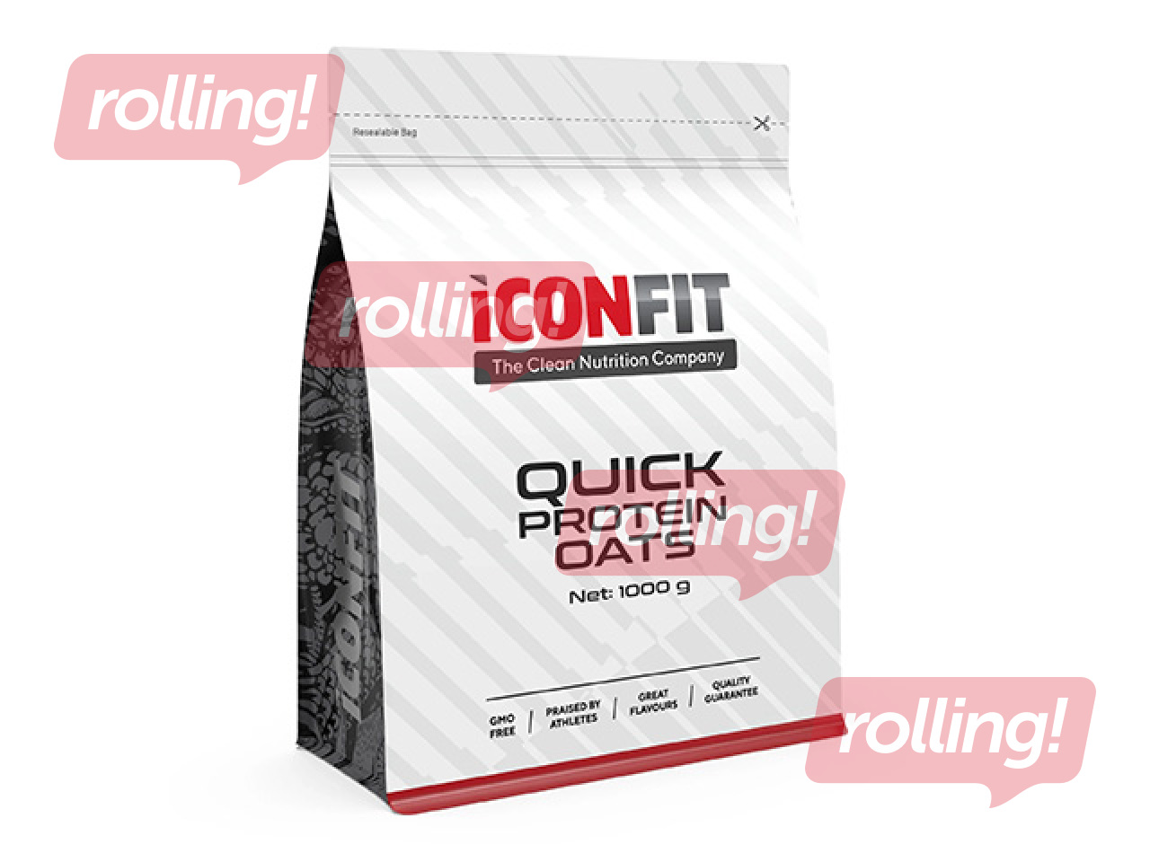 Auzu pārslas Iconfit, ātrās, proteīnu, ābolu-kanēļa, 1kg + AKCIJA! Pērc Iconfit auzu pārslas un saņe