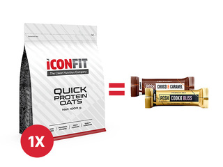 Auzu pārslas Iconfit, ātrās, proteīnu, šokolādes, 1kg + AKCIJA! Pērc Iconfit auzu pārslas un saņe