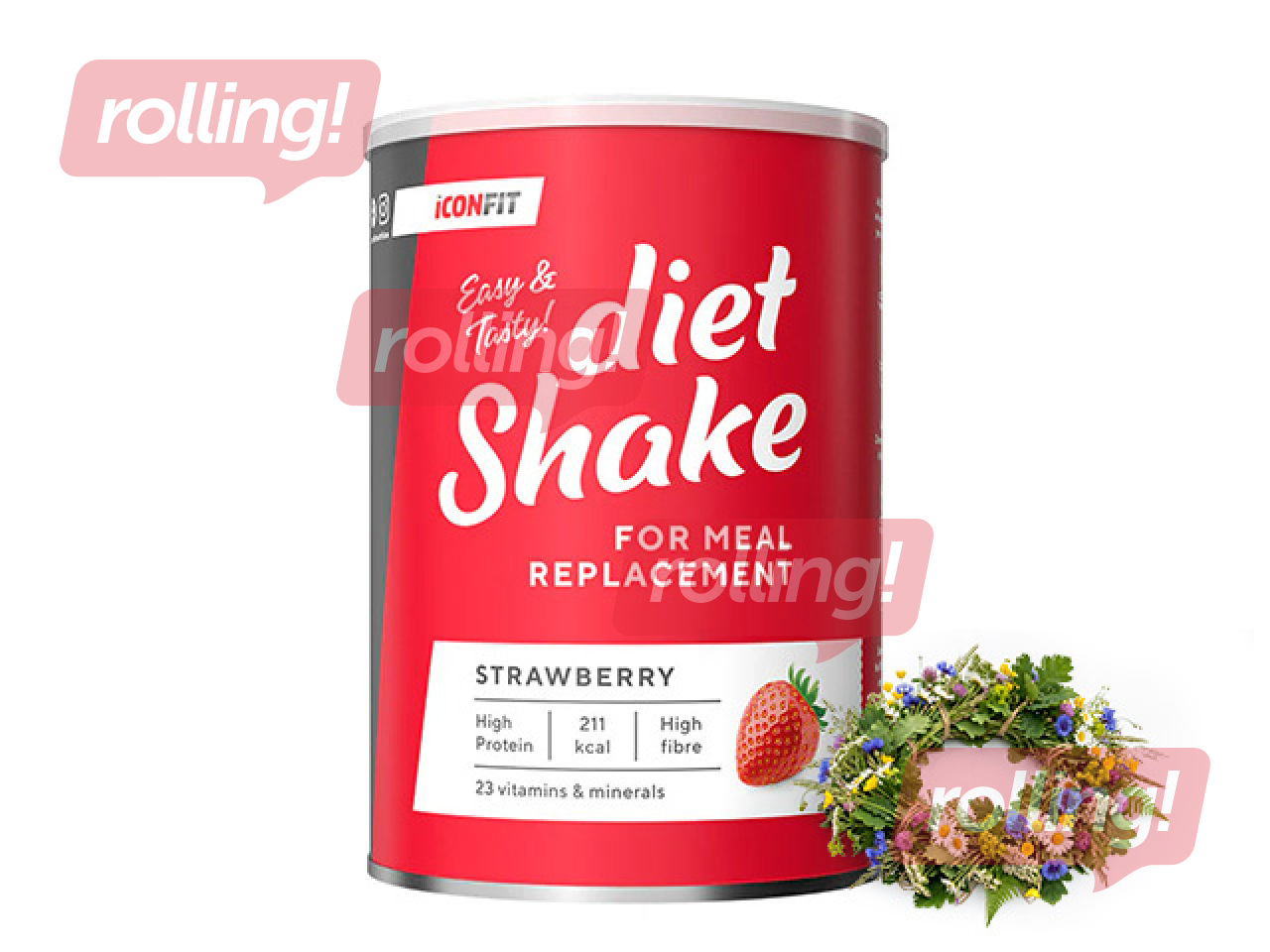 Diētiskais kokteilis Iconfit, zemeņu, 495g + Līgo dāvana!