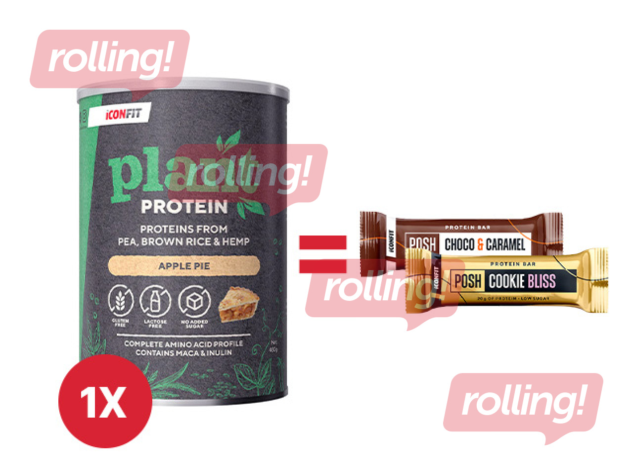 Augu proteīns Iconfit, ābolkūkas, 480g + AKCIJA! Pērc Iconfit augu proteīnu un saņem dāvanu!