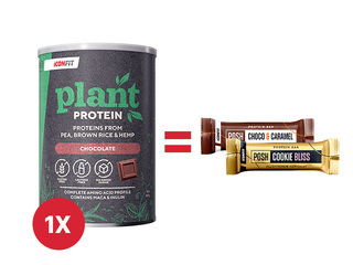 Augu proteīns Iconfit, šokolādes, 480g + AKCIJA! Pērc Iconfit augu proteīnu un saņem dāvanu!