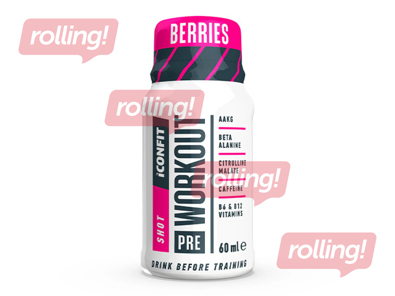 Dzēriens Iconfit, Pre-Workout Shot, ogu, 60ml