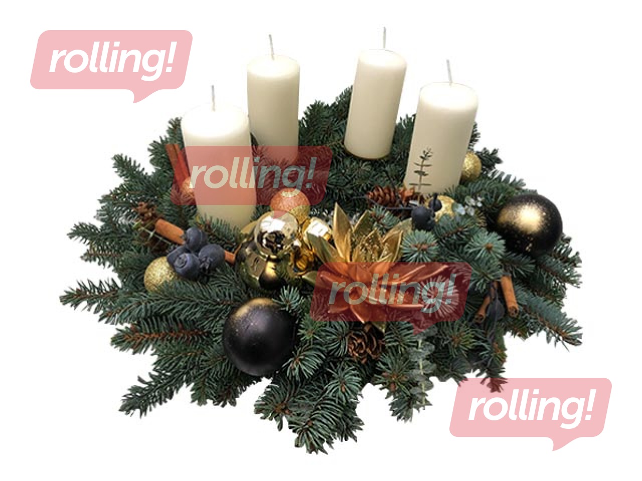 Advent wreath - Golden touch, ⌀45cm