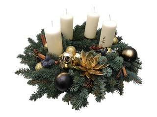 Рождественский венок - Золотое прикосновение, ⌀45см
