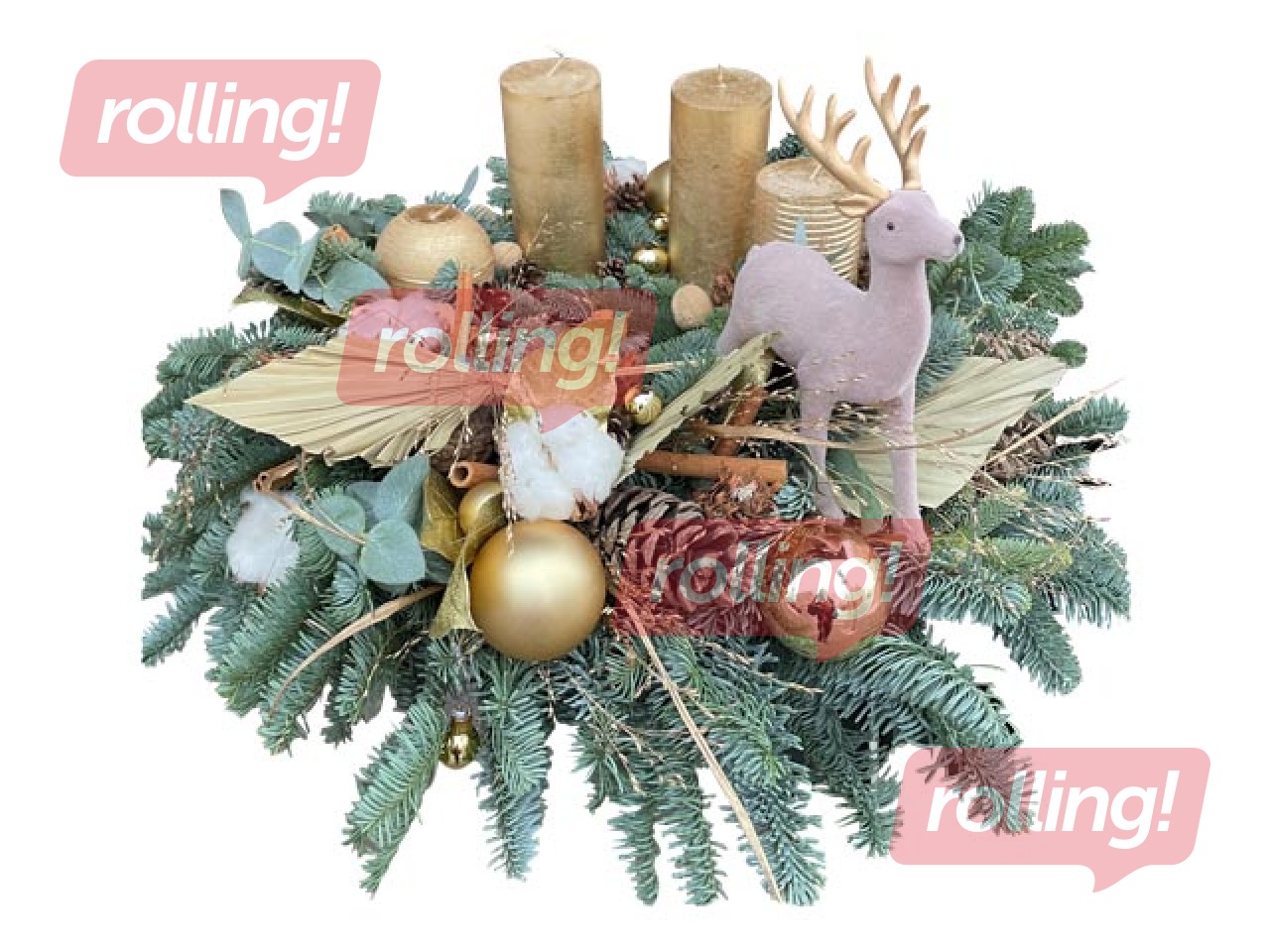 Advendipärg – Kuldhirv, ⌀45cm