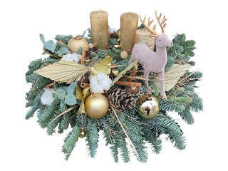 Advent wreath - Golden deer, ⌀45cm