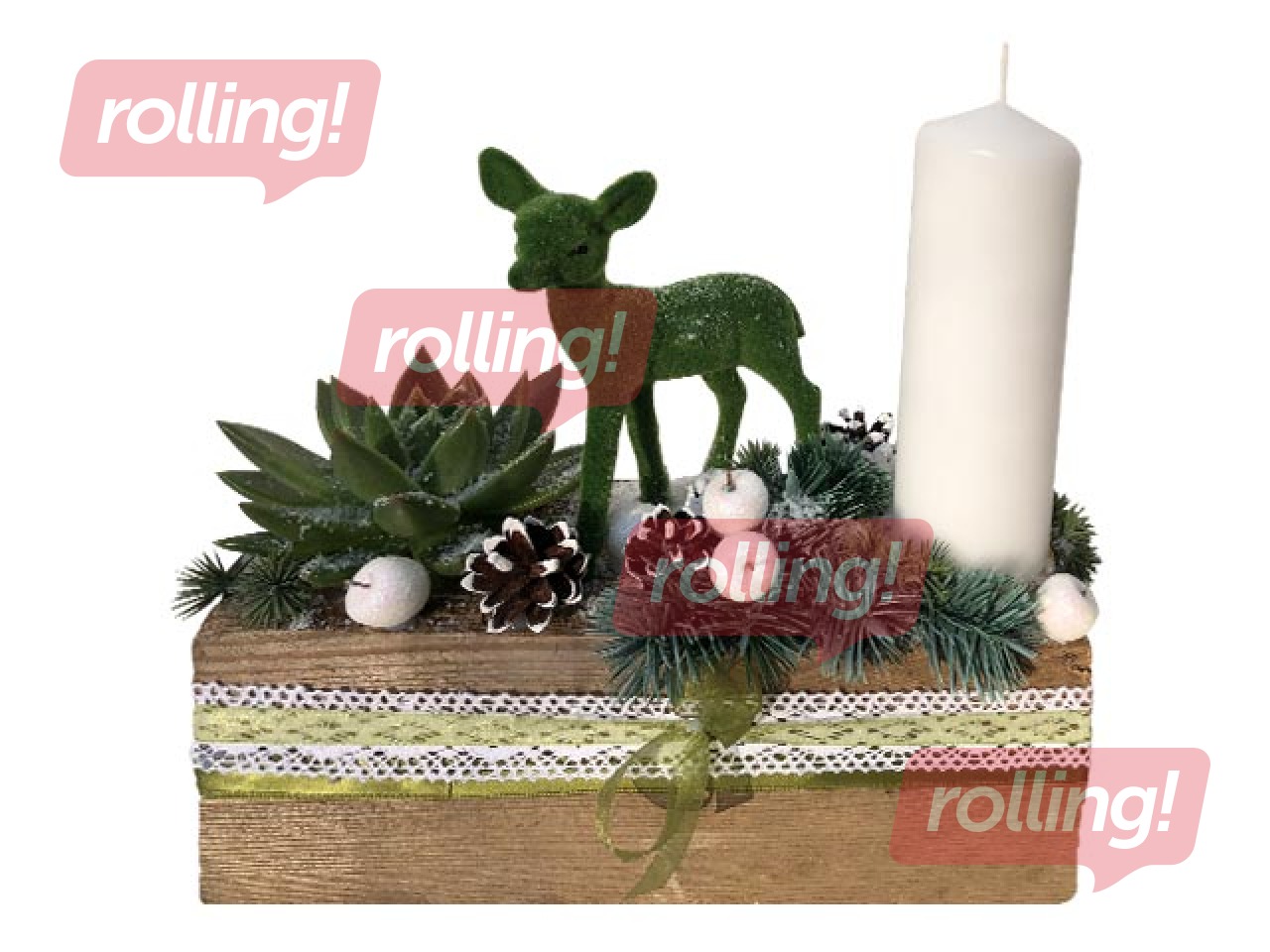 Advent wreath - Little doe's wonderland, ⌀25cm