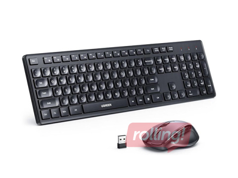Bezvadu klaviatūras komplekts - membrānas tastatūra un ergonomiskā pele UGREEN/35740