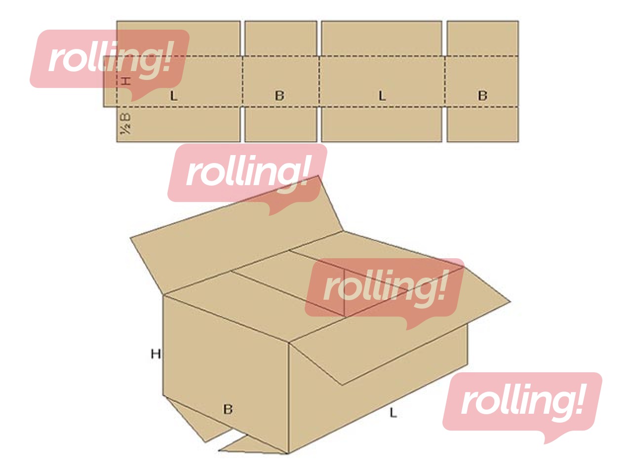 Corrugated cardboard box 390x290x390mm