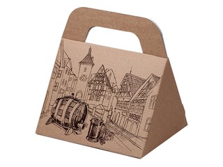 Gofrētā kartona kaste 1-3 pudelēm 0,5L, ar zīmējumu