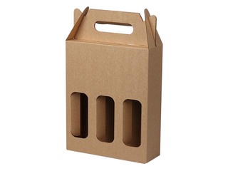 Cardboard box for three 0.5 L bottles