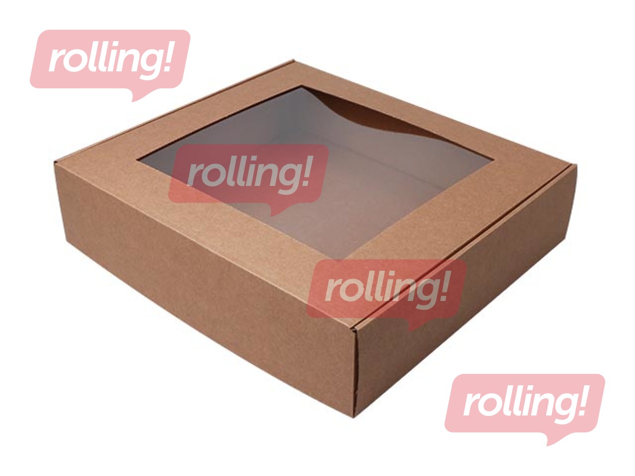 Iesaiņošanas kaste ar logu, 330x300x80 mm, ar atlokāmu vāku