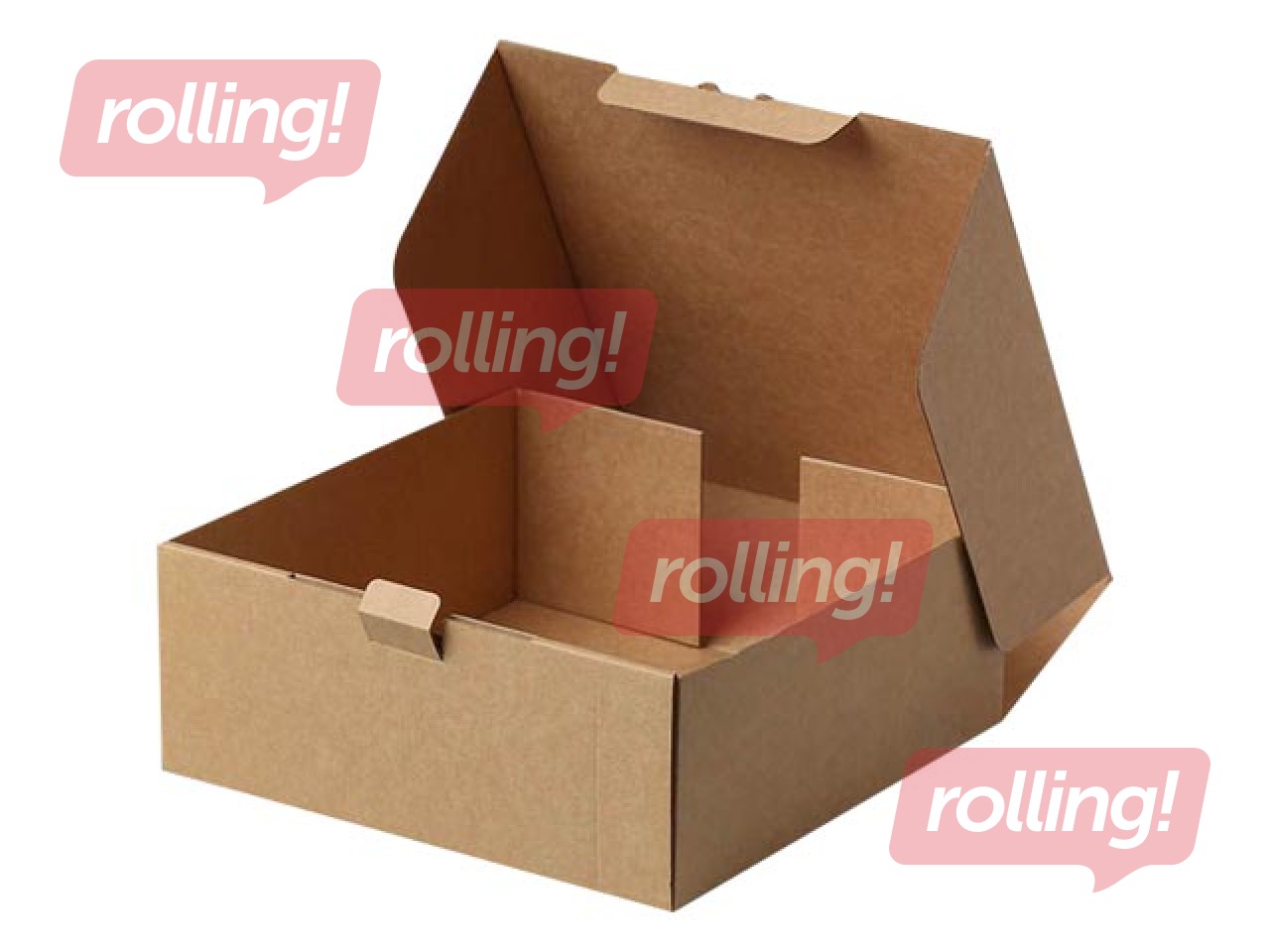 Gofrētā kartona kaste ar atlokāmu vāku, 250x250x100mm, brūna, 1 gab.