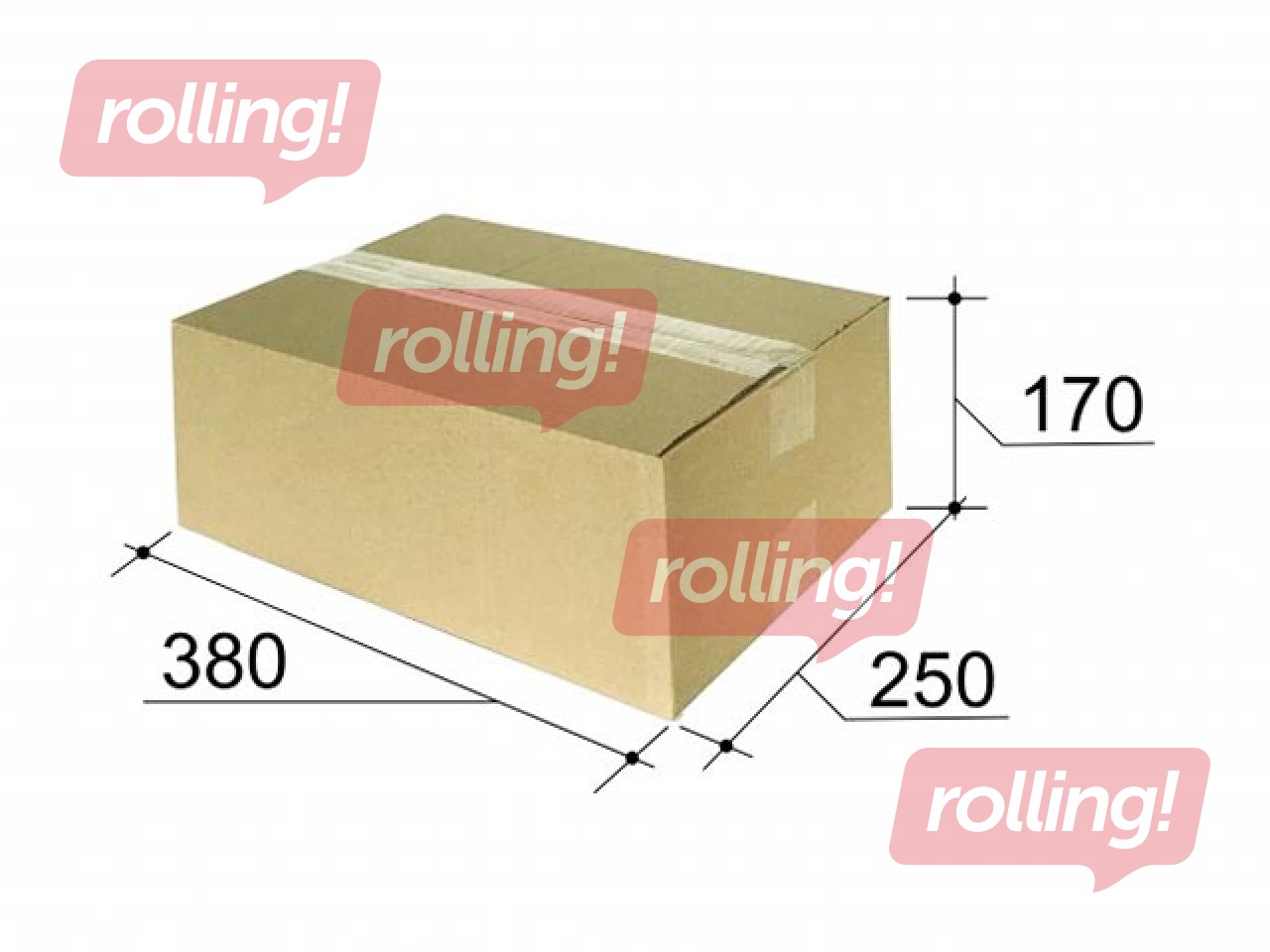 Kartona kaste pakomātiem, 1/2 M izmērs, 380x250x170mm, brūna