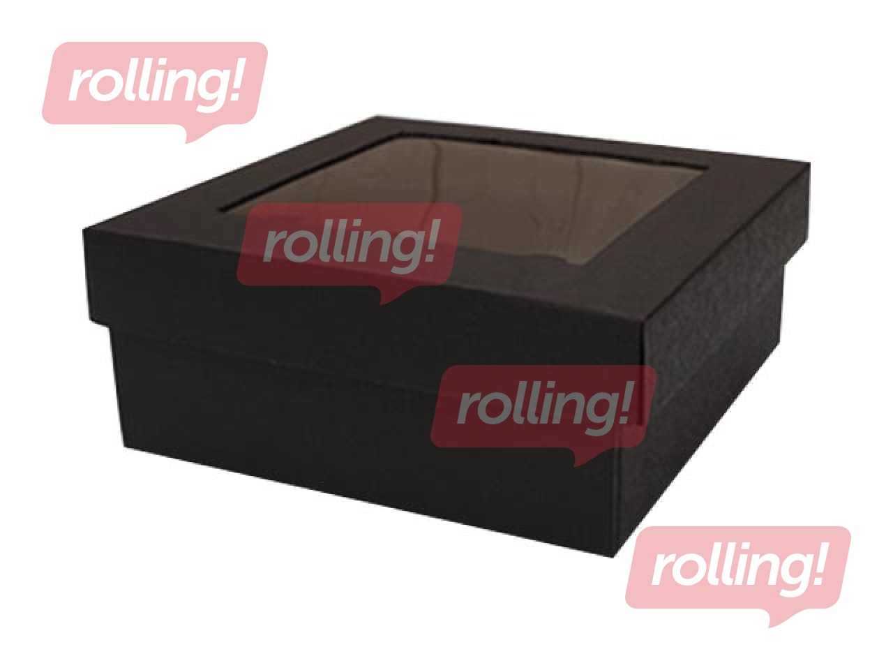 Box with window, 240x240x80mm, black