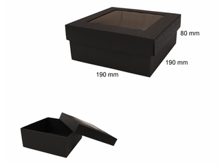 Iesaiņošanas kaste ar logu, 190x190x80mm, melna