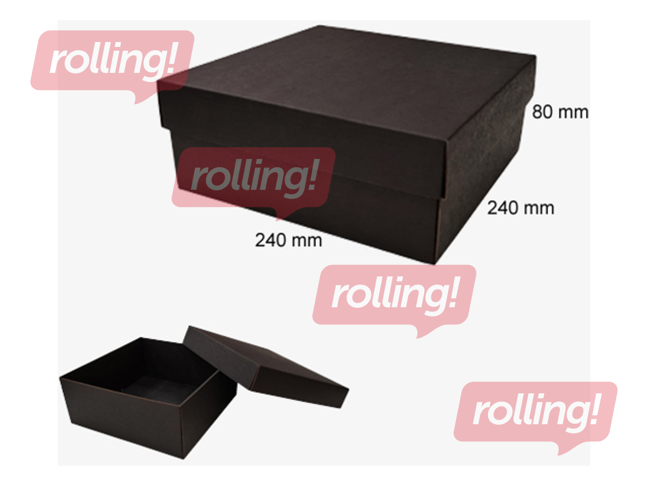 Iesaiņošanas kaste, 240x240x80mm, bez loga, melna