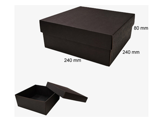 Kinkekarp 240 x 240 x 80 mm, ilma aknata, must