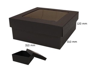 Iesaiņošanas kaste, 310x310x120 mm, ar logu, melna