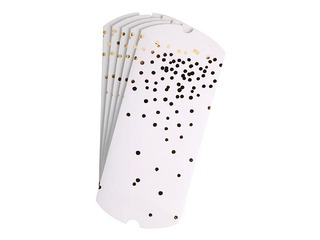Dāvanu kastītes, Golden Dots, kartona, baltas, 210x100mm, 5 gab.