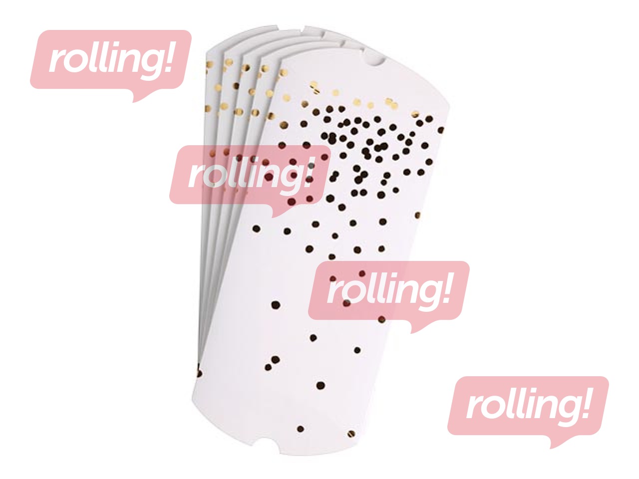 SALE Kinkekarbid, Golden Dots, papp, valge, 210x100mm, 5 tk.