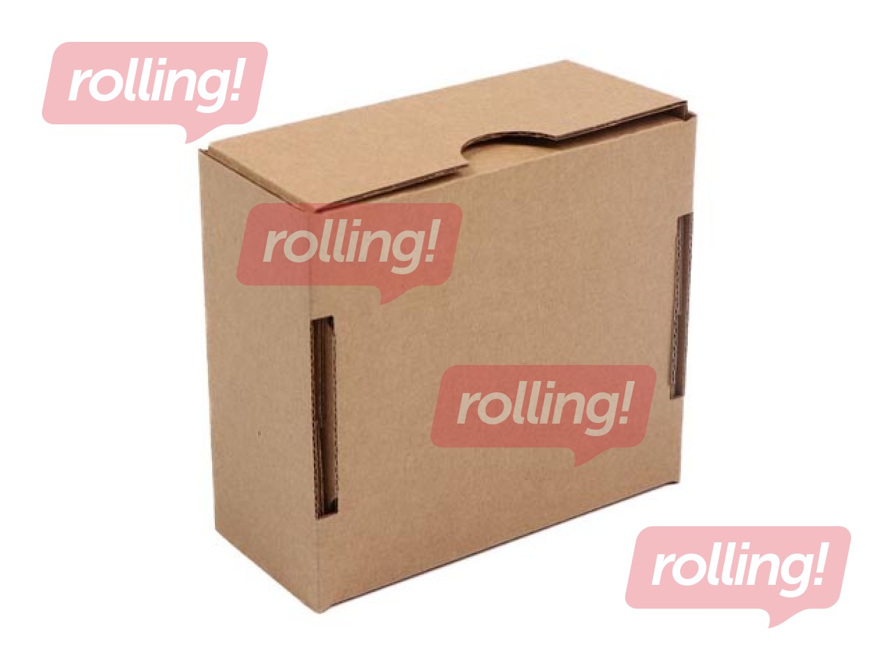 Corrugated cardboard box with flap lid, brown, 100x100x50mm