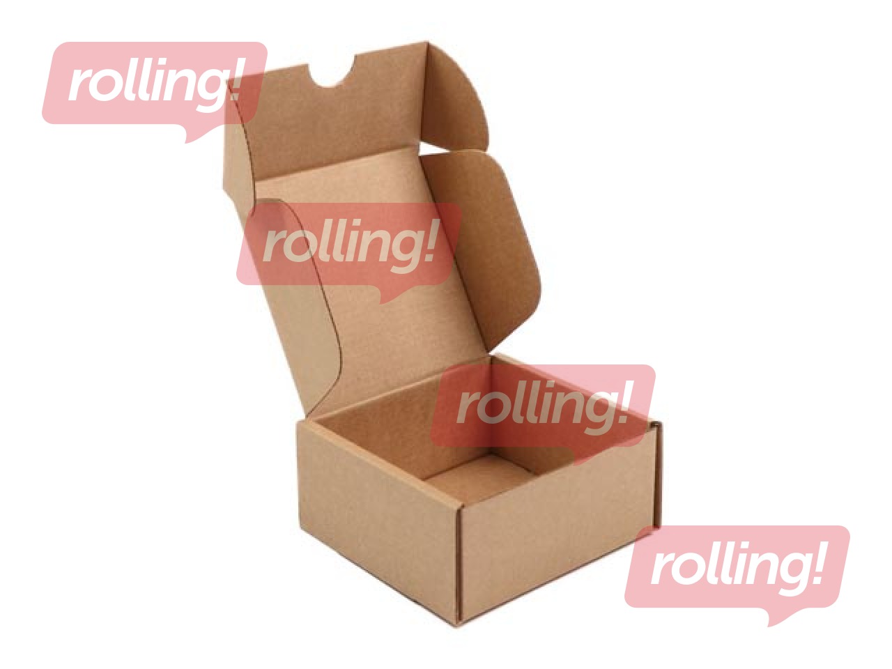 Corrugated cardboard box with flap lid, brown, 100x100x50mm