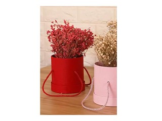 Dāvanu kaste ziediem, ar faktūru, sarkana